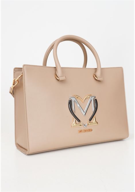 Shopper beige da donna con logo LOVE MOSCHINO | JC4329PP0LKN0106